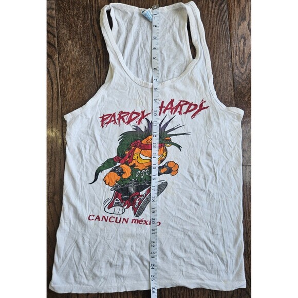 Vtg Punk Garfield Cancun Mexico Tank Top White 90's Punk Rock Party Hardy - Picture 8 of 15